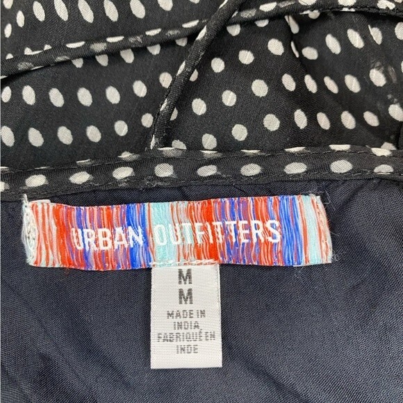 Urban Outfitters Rosalia Chiffon Dress, Polka Dot, Black &‎ White, Size Medium - Picture 12 of 16